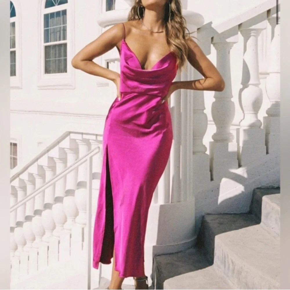 LIONESS Princess Polly Magenta Midi Dress - Picture 3 of 7